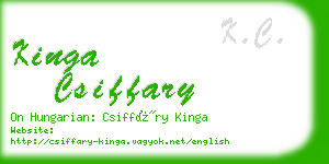 kinga csiffary business card